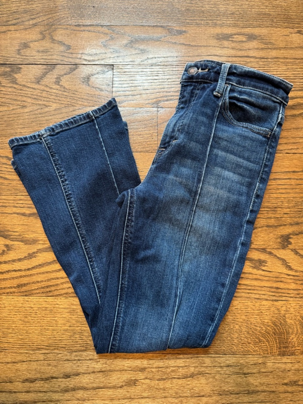 Lucky Brand Bridgette Cropped Flare Jeans Size 26/2 Dark Wash High Rise Stretch - Picture 3 of 5
